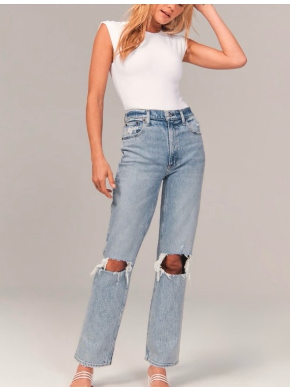 Abercrombie & Fitch High Rise Curve Love straight jeans